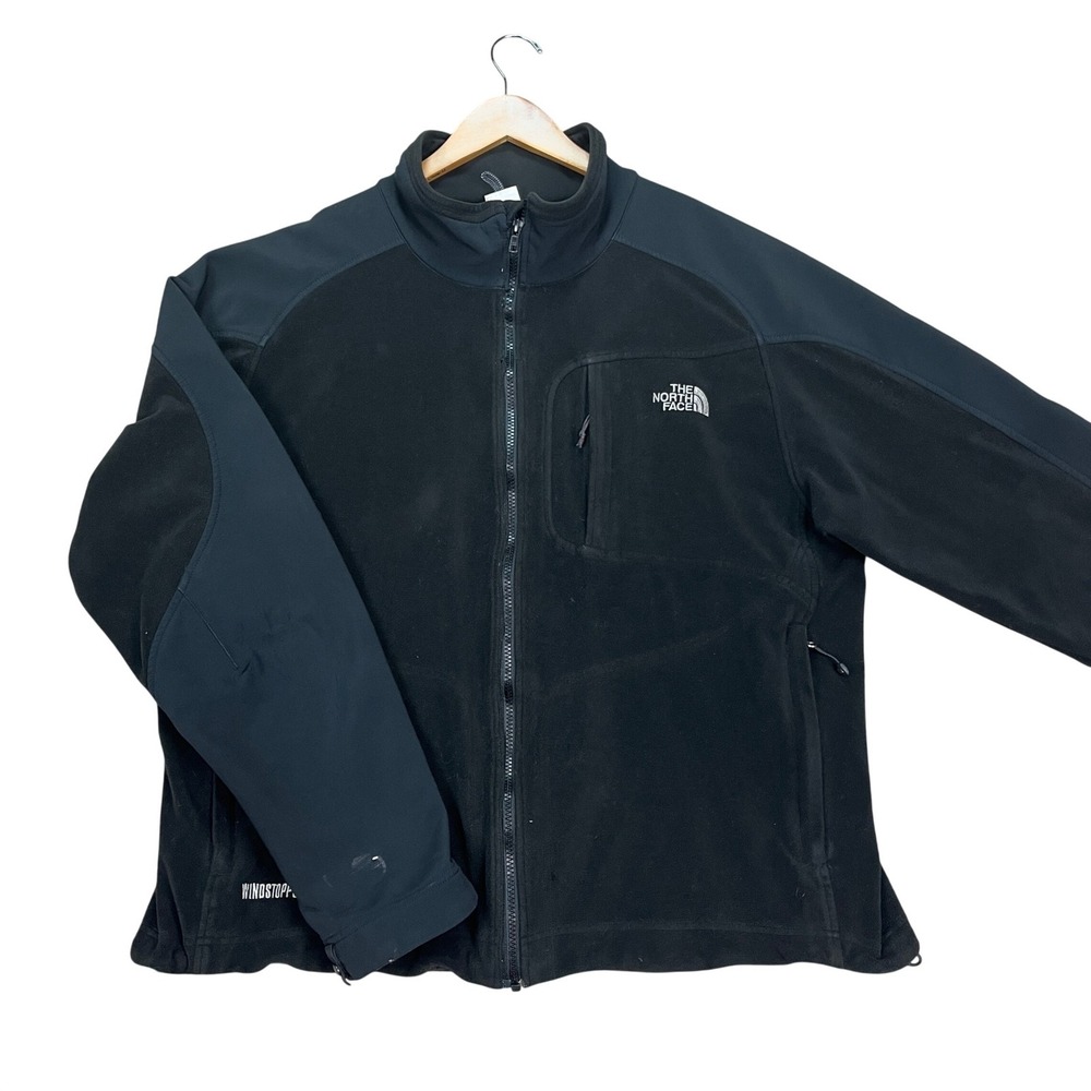 The North Face‎ Jacket Mens XL Black Windstopper Full Zip Outdoor Fleece Pocket